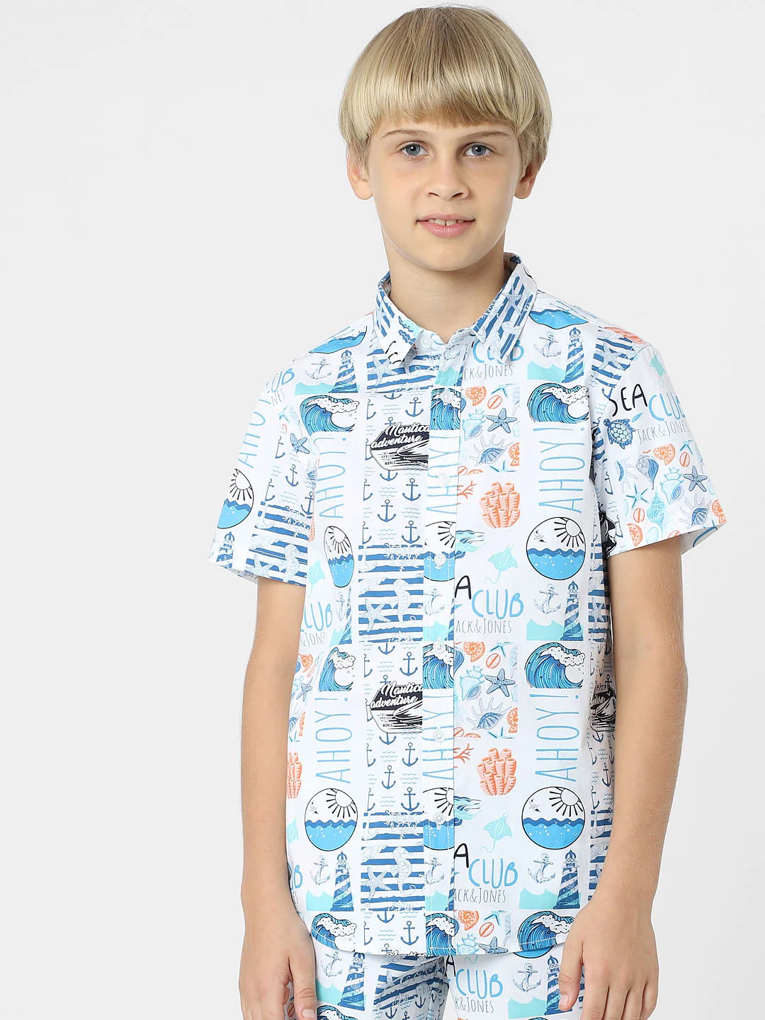 BOYS White Abstract Print Shirt - Image 2