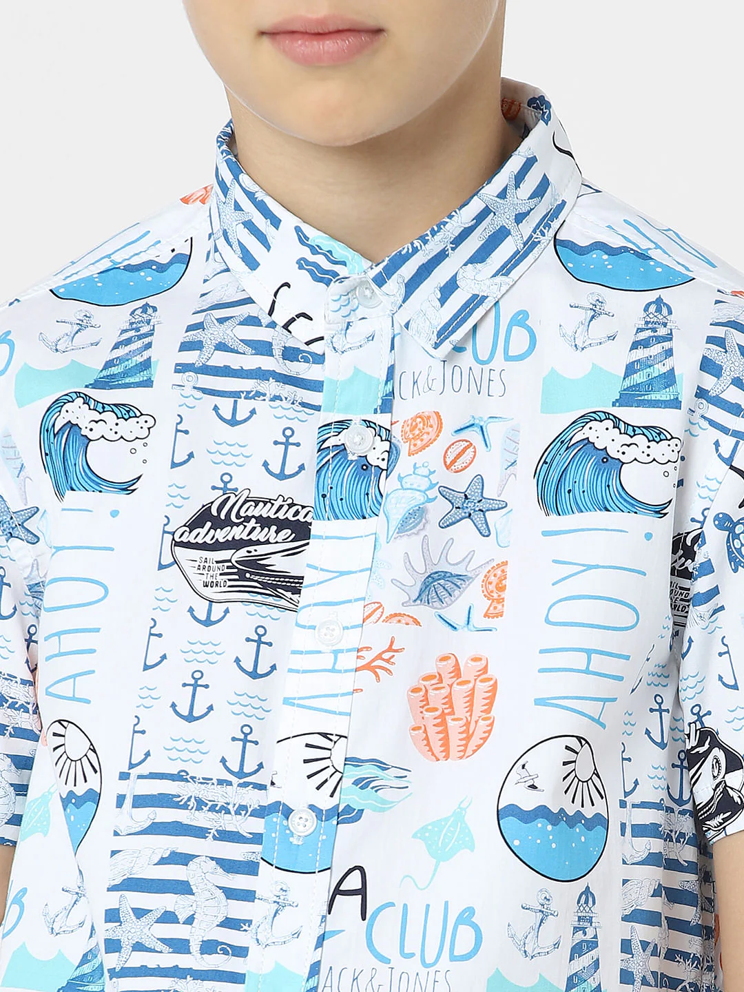 BOYS White Abstract Print Shirt - Image 5