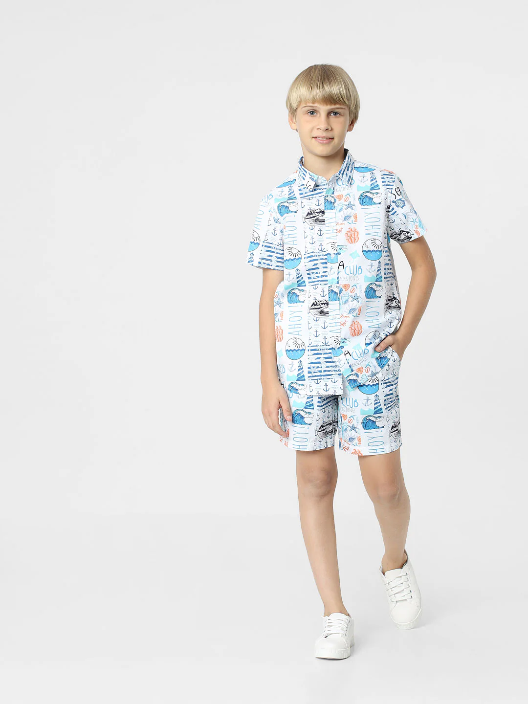 BOYS White Abstract Print Shirt - Image 6