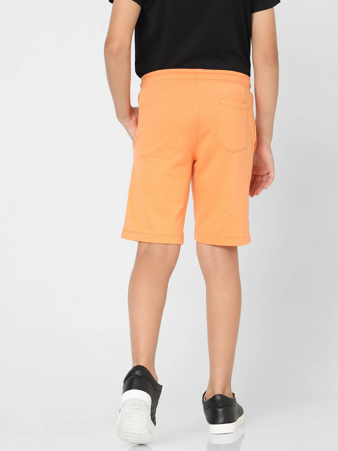 Boys Orange Mid Rise Sweatshorts - Image 4