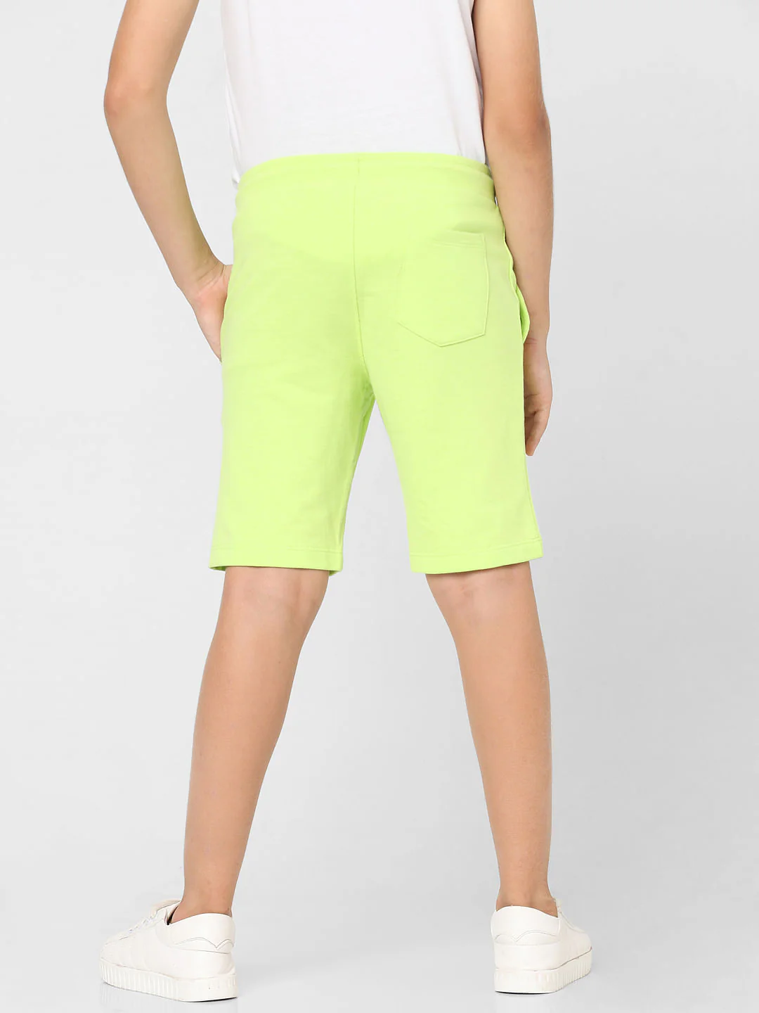 Boys Green Mid Rise Sweatshorts - Image 4
