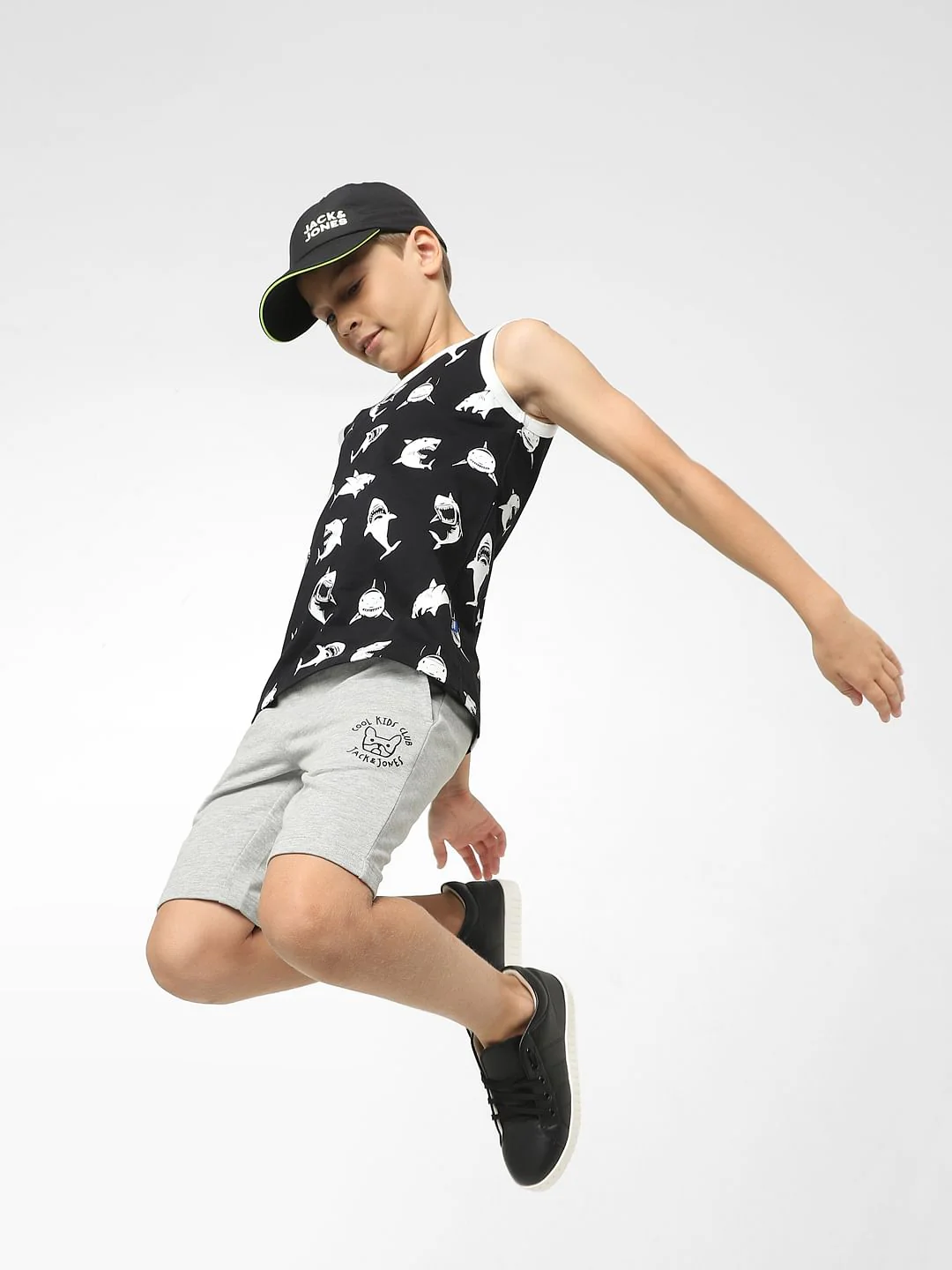 Boys Grey Mid Rise Sweatshorts