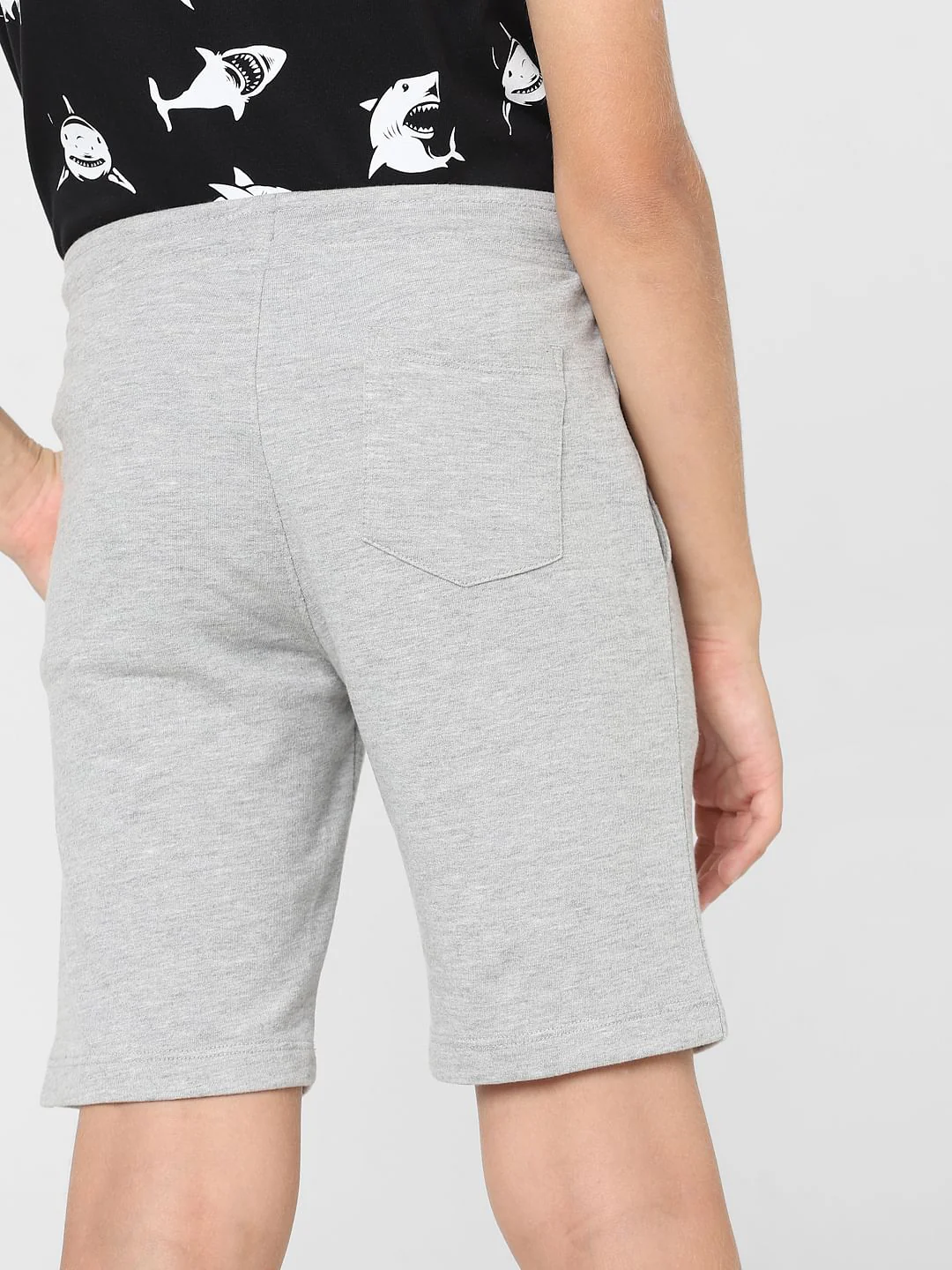 Boys Grey Mid Rise Sweatshorts - Image 6