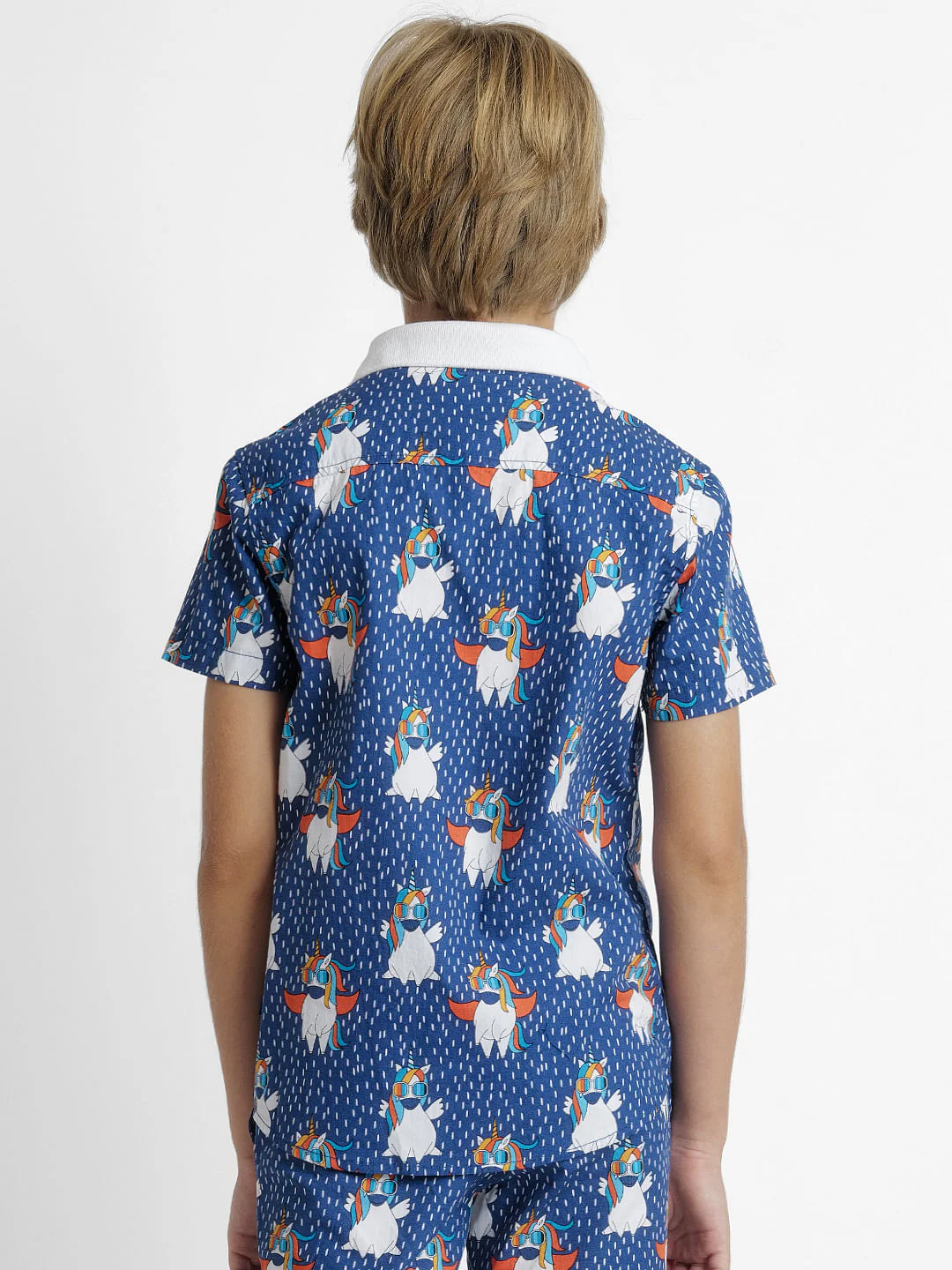 Blue Unicorn Print Co-ord Set Shirt - Image 4