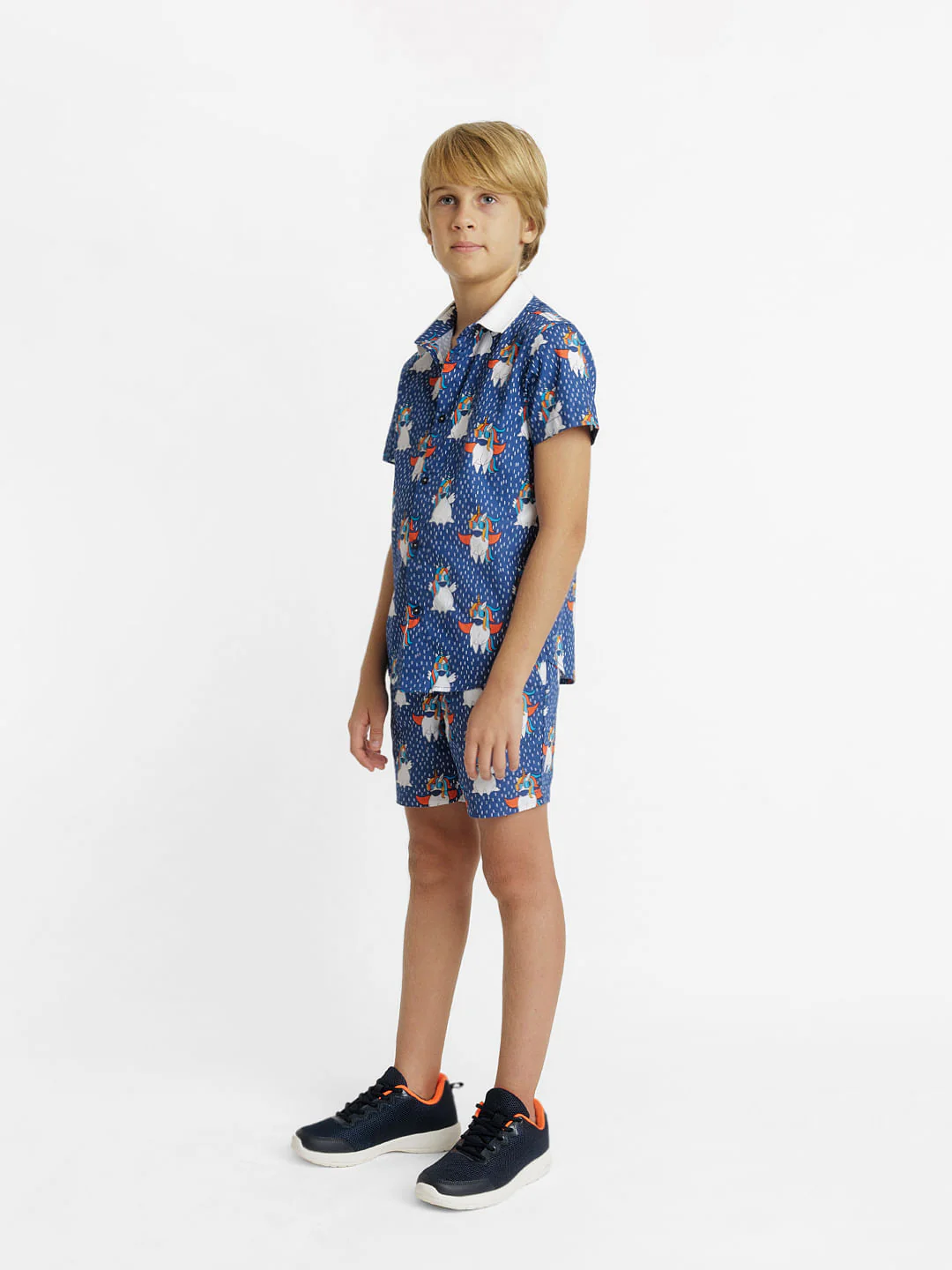Blue Unicorn Print Co-ord Set Shirt - Image 6