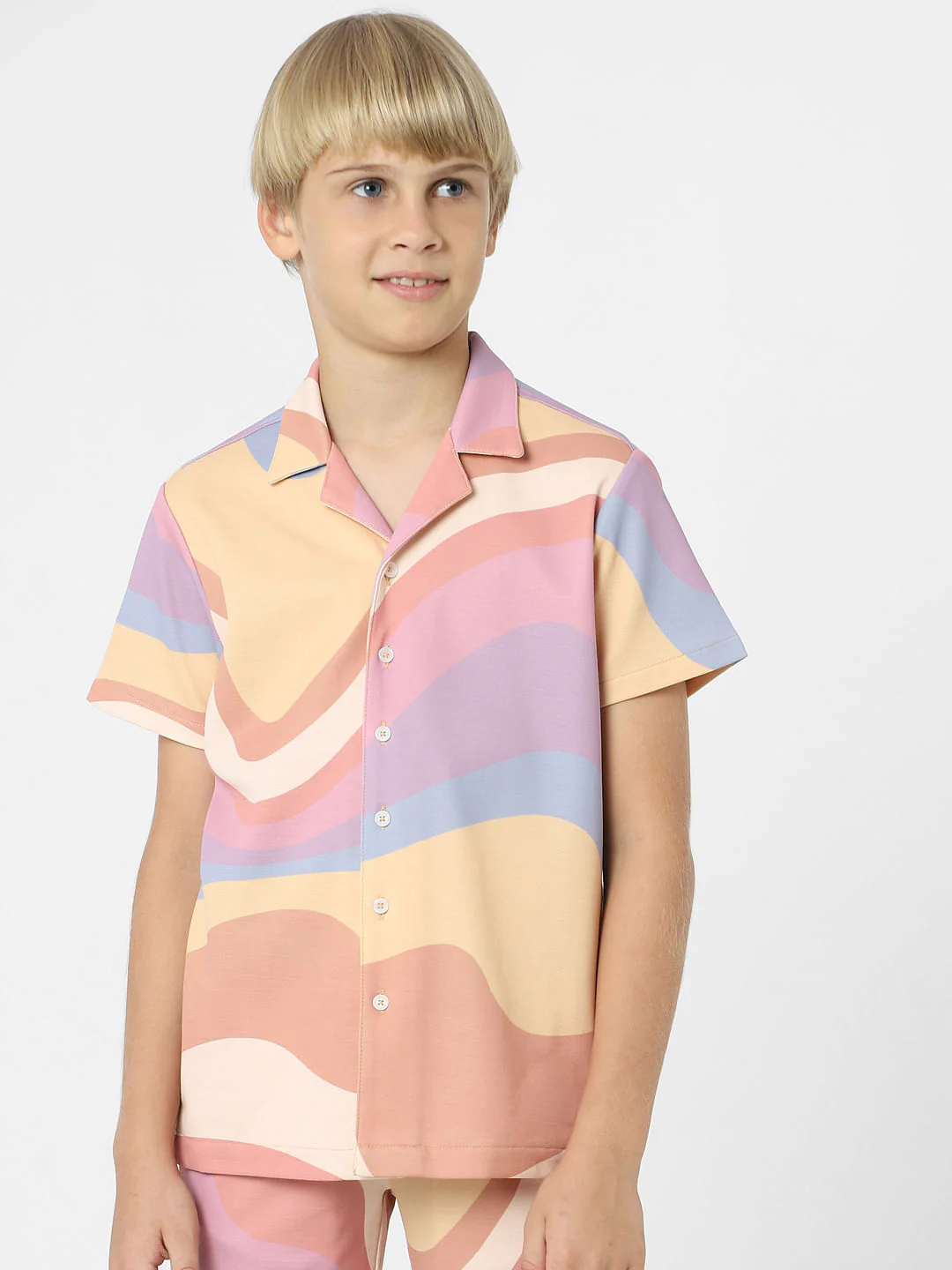 BOYS Pink Abstract Print Co-ord Set Shirt - Image 2