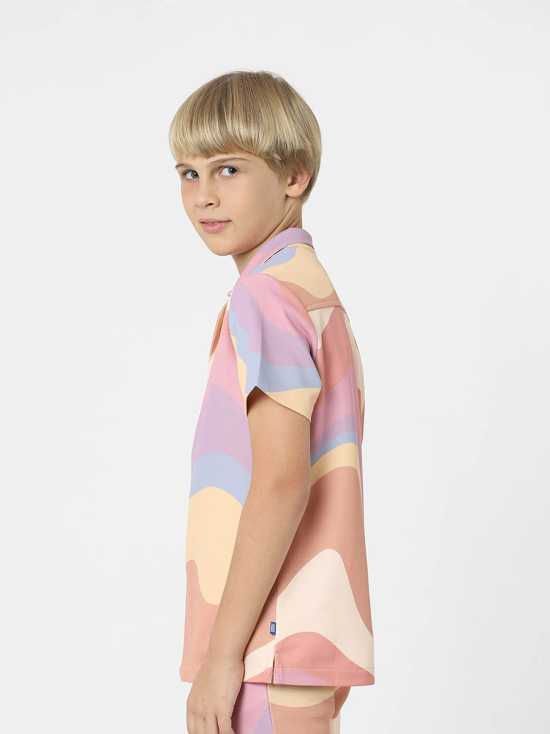 BOYS Pink Abstract Print Co-ord Set Shirt - Image 3