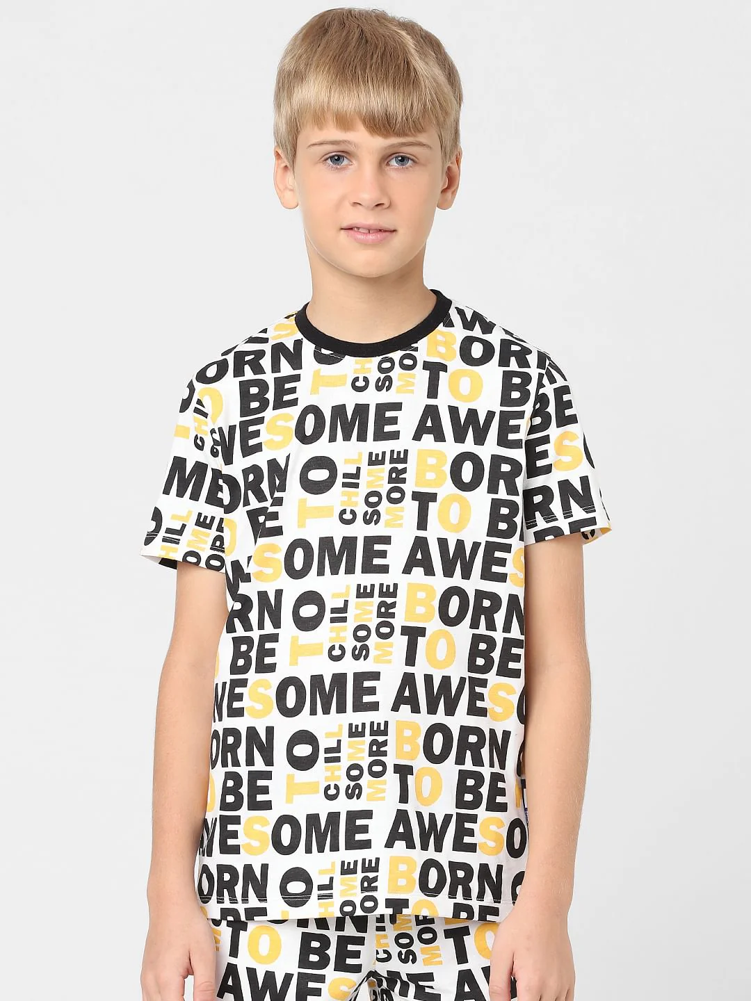 Boys White Printed Co-ord T-shirt - Image 2