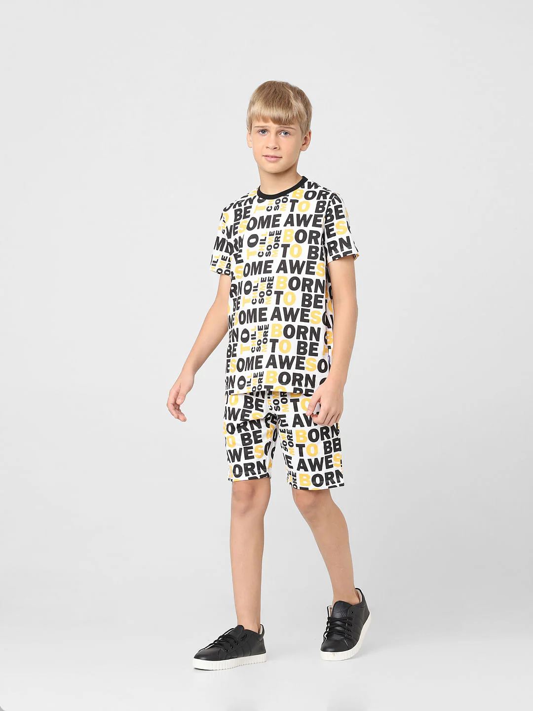 Boys White Printed Co-ord T-shirt - Image 6