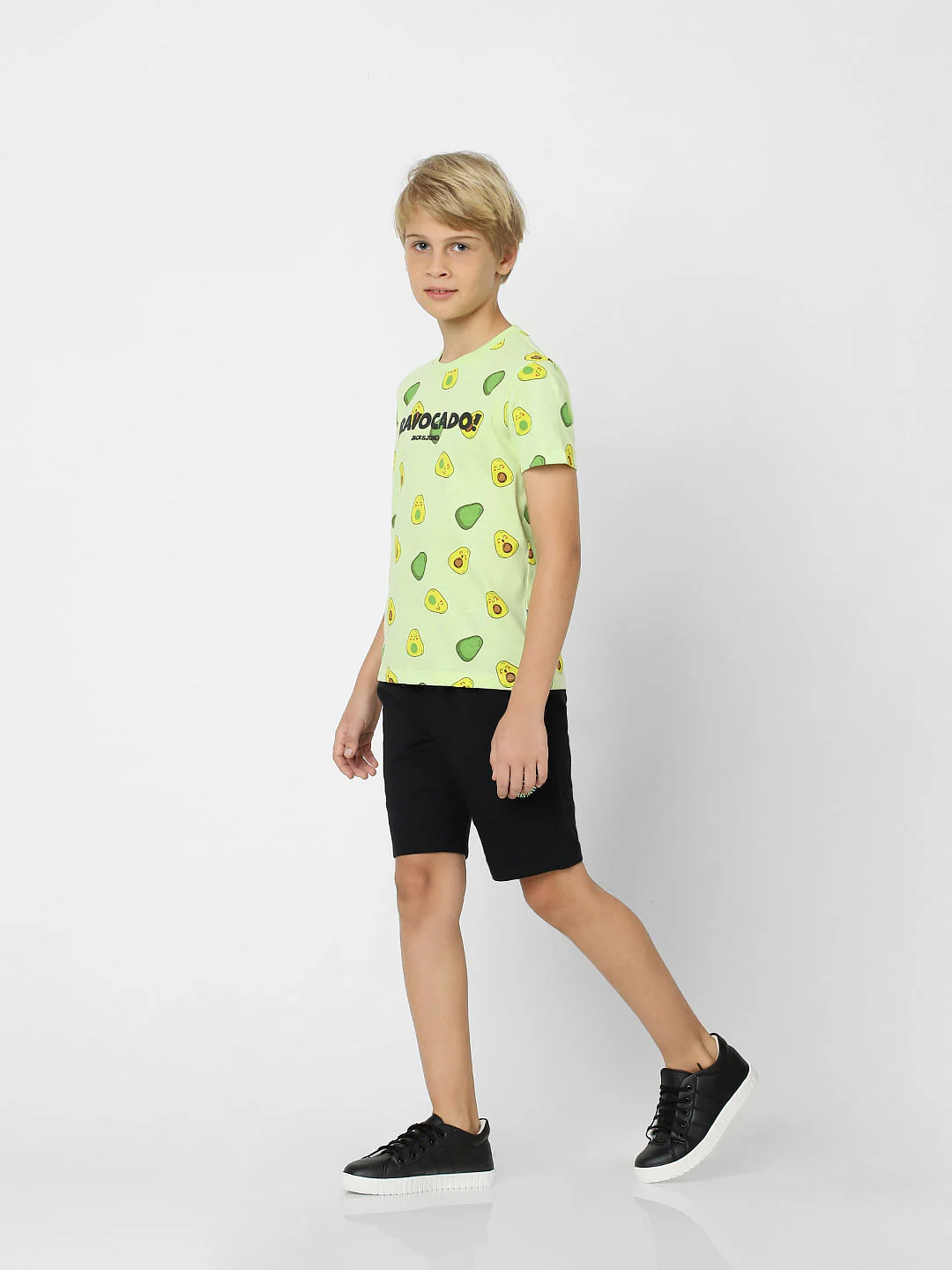 Boys Green Avocado Print Crew Neck T-shirt - Image 6