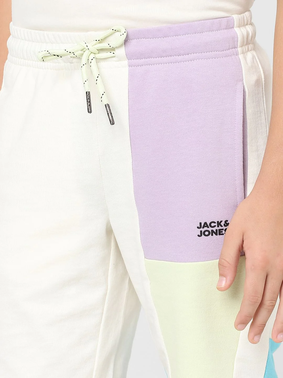 Boys Beige Colourblocked Co-ord Shorts - Image 5