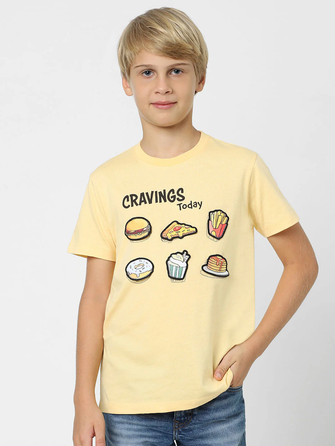 Boys Beige Graphic Print T-shirt - Image 2