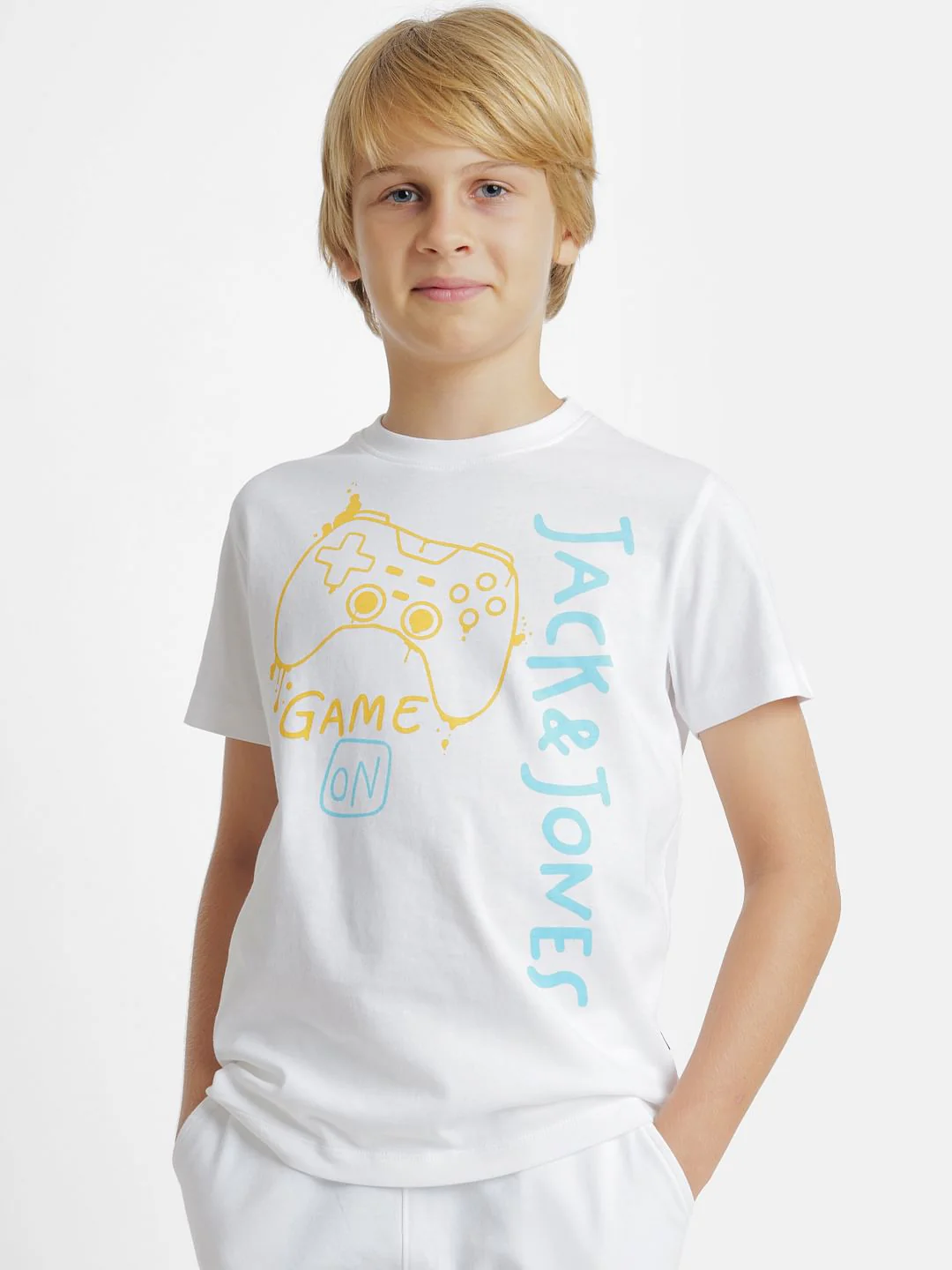 White Gamer Print Co-ord Set T-shirt - Image 2