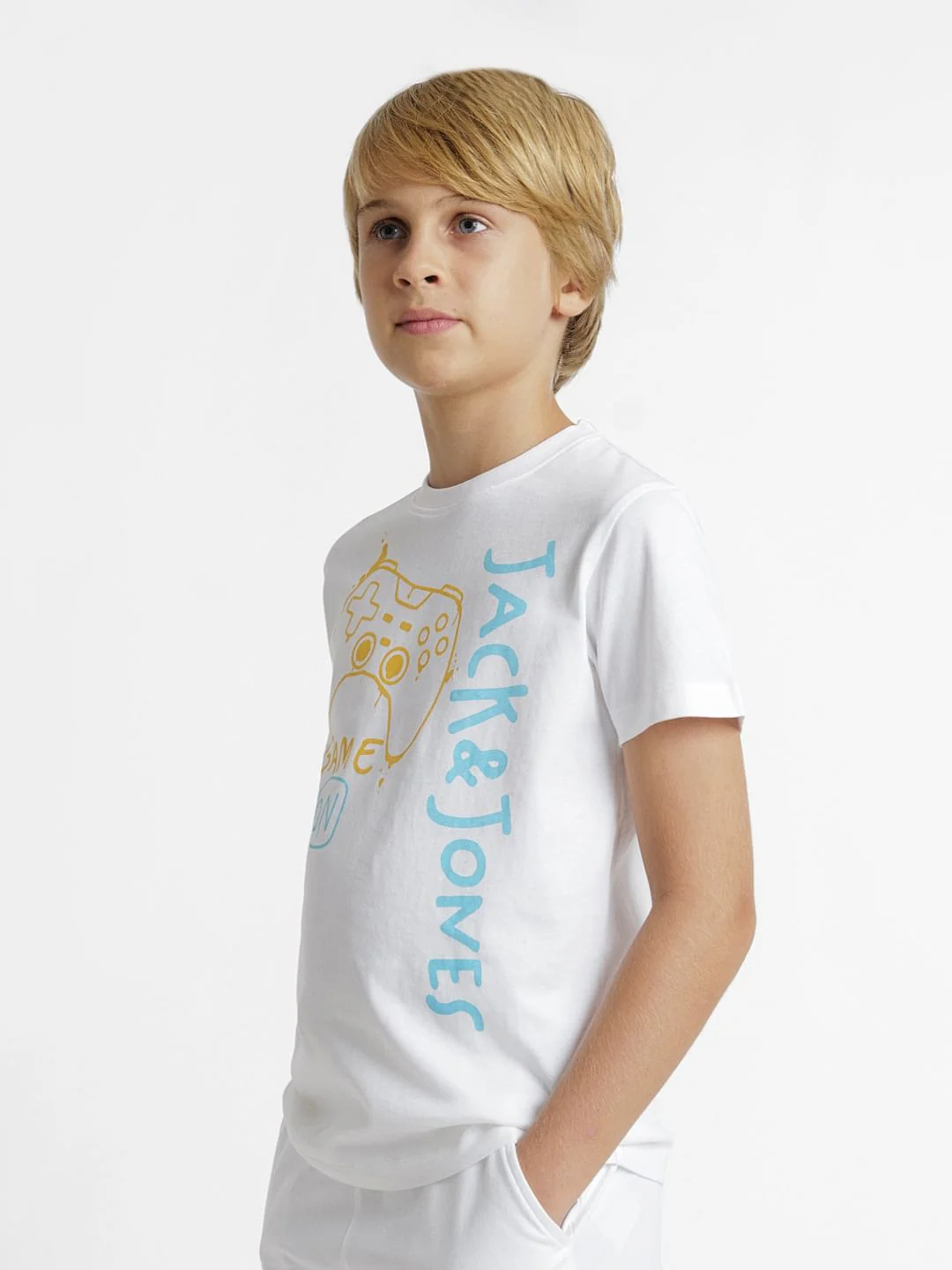 White Gamer Print Co-ord Set T-shirt - Image 3