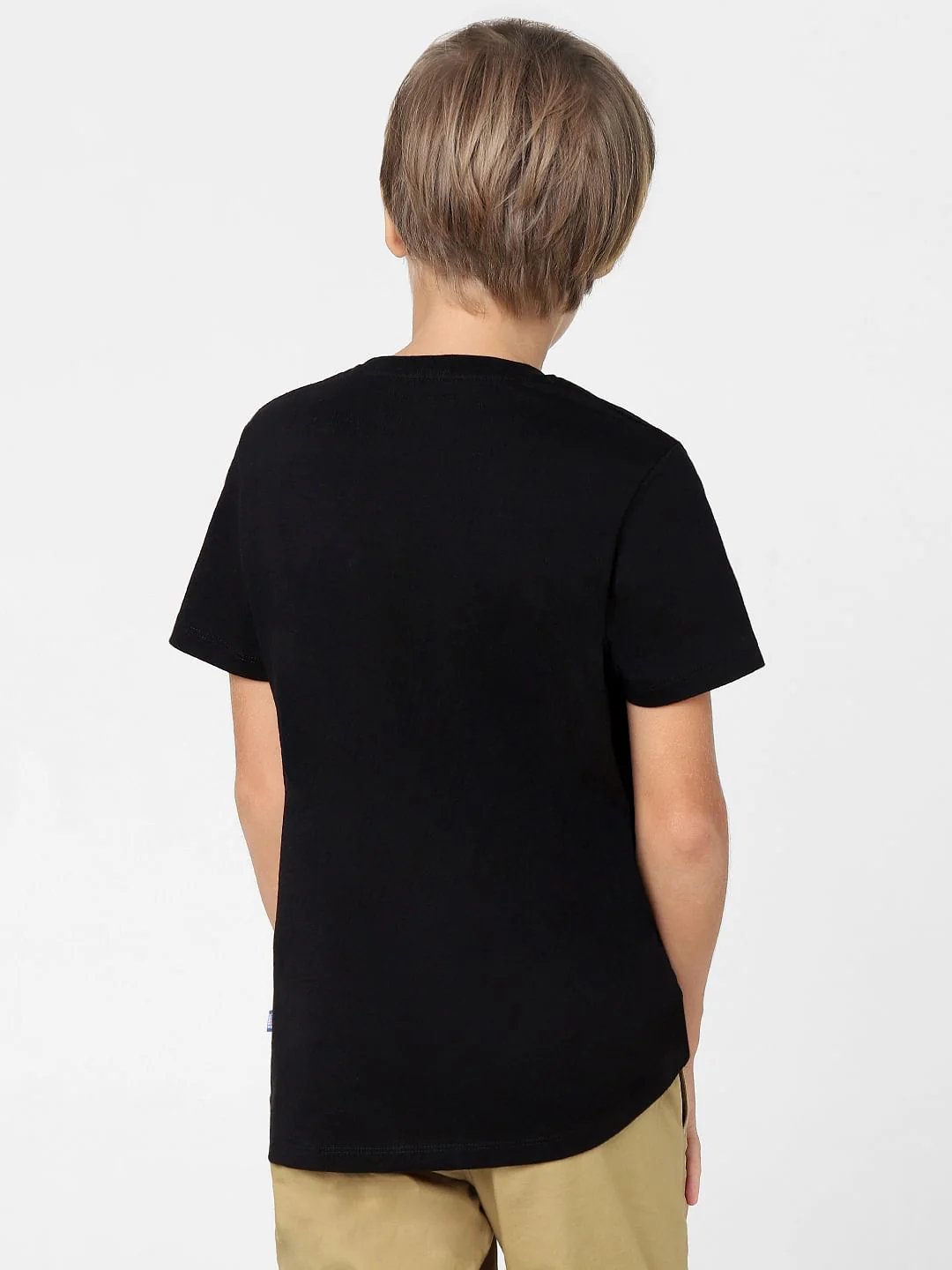 Boys Black Logo Print Crew Neck T-shirt - Image 4