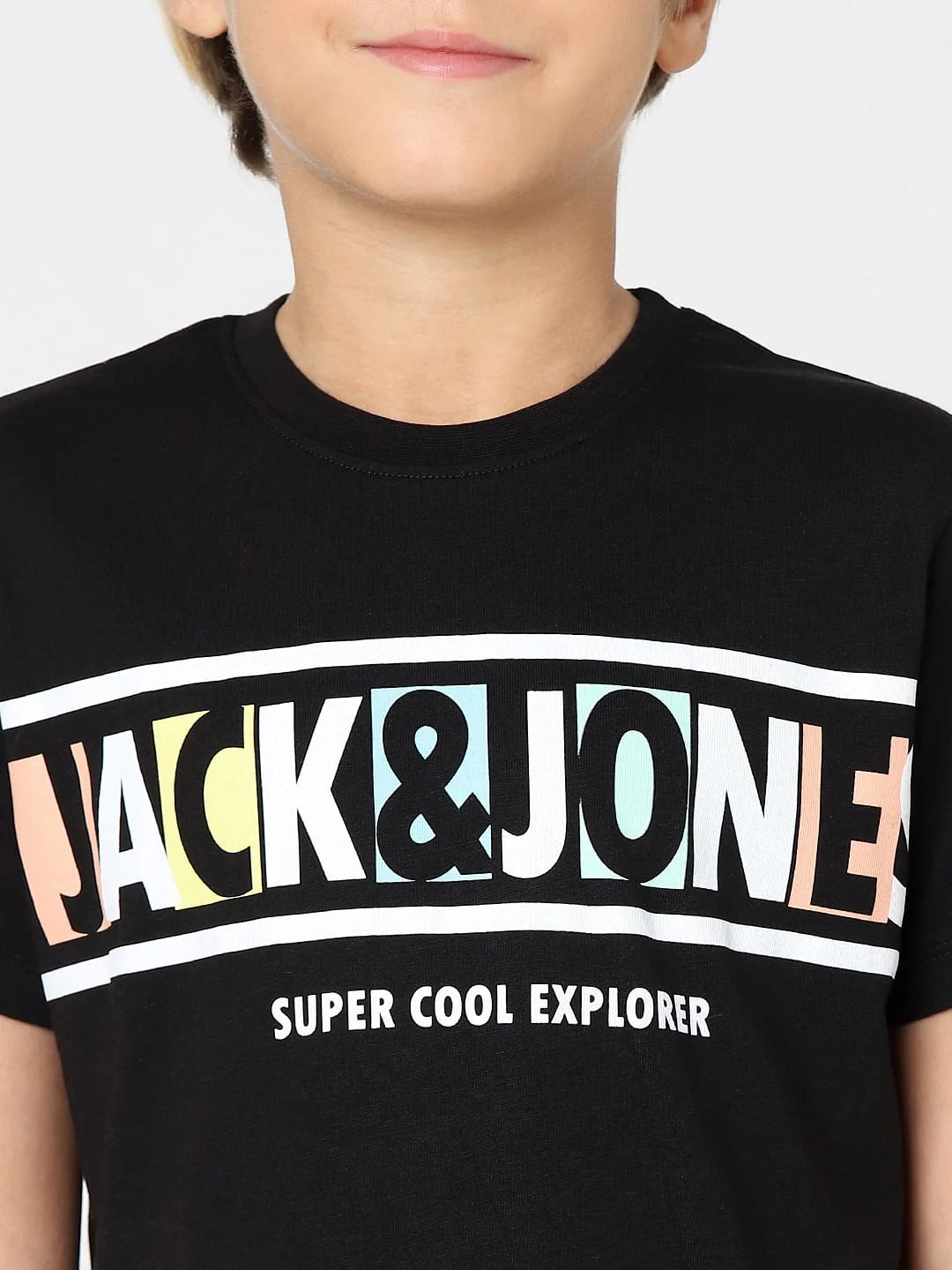 Boys Black Logo Print Crew Neck T-shirt - Image 5