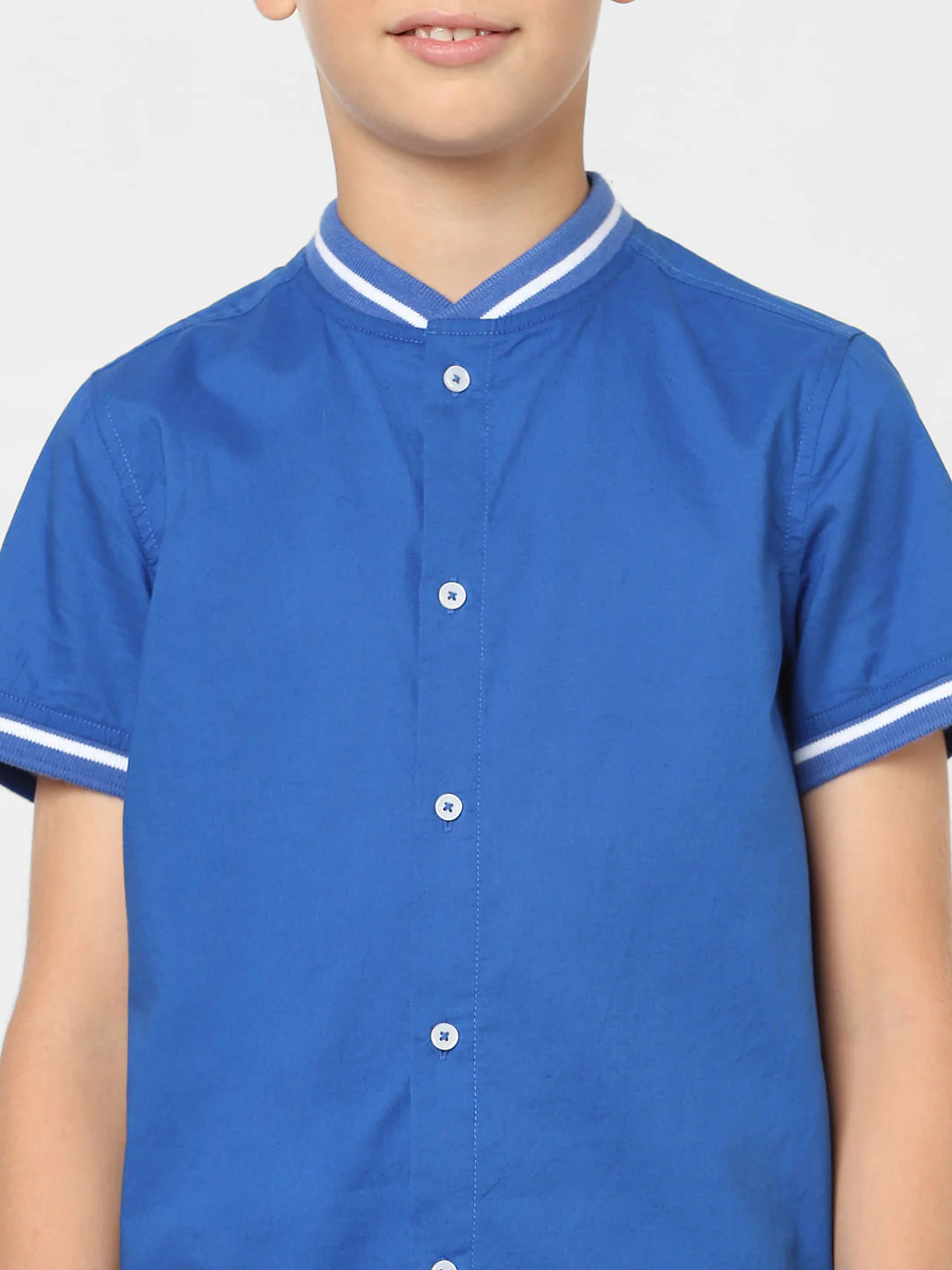 Boys Blue Short Sleeves Shirt - Image 5