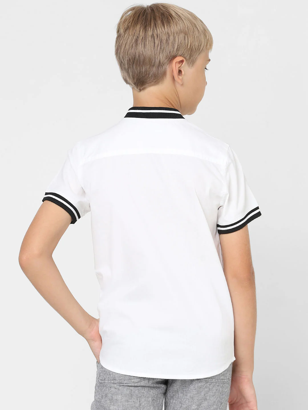 Boys White Short Sleeves Knit Shirt - Image 4