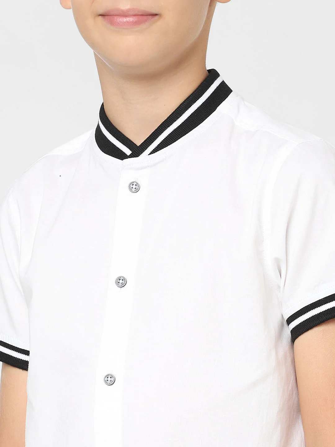 Boys White Short Sleeves Knit Shirt - Image 5
