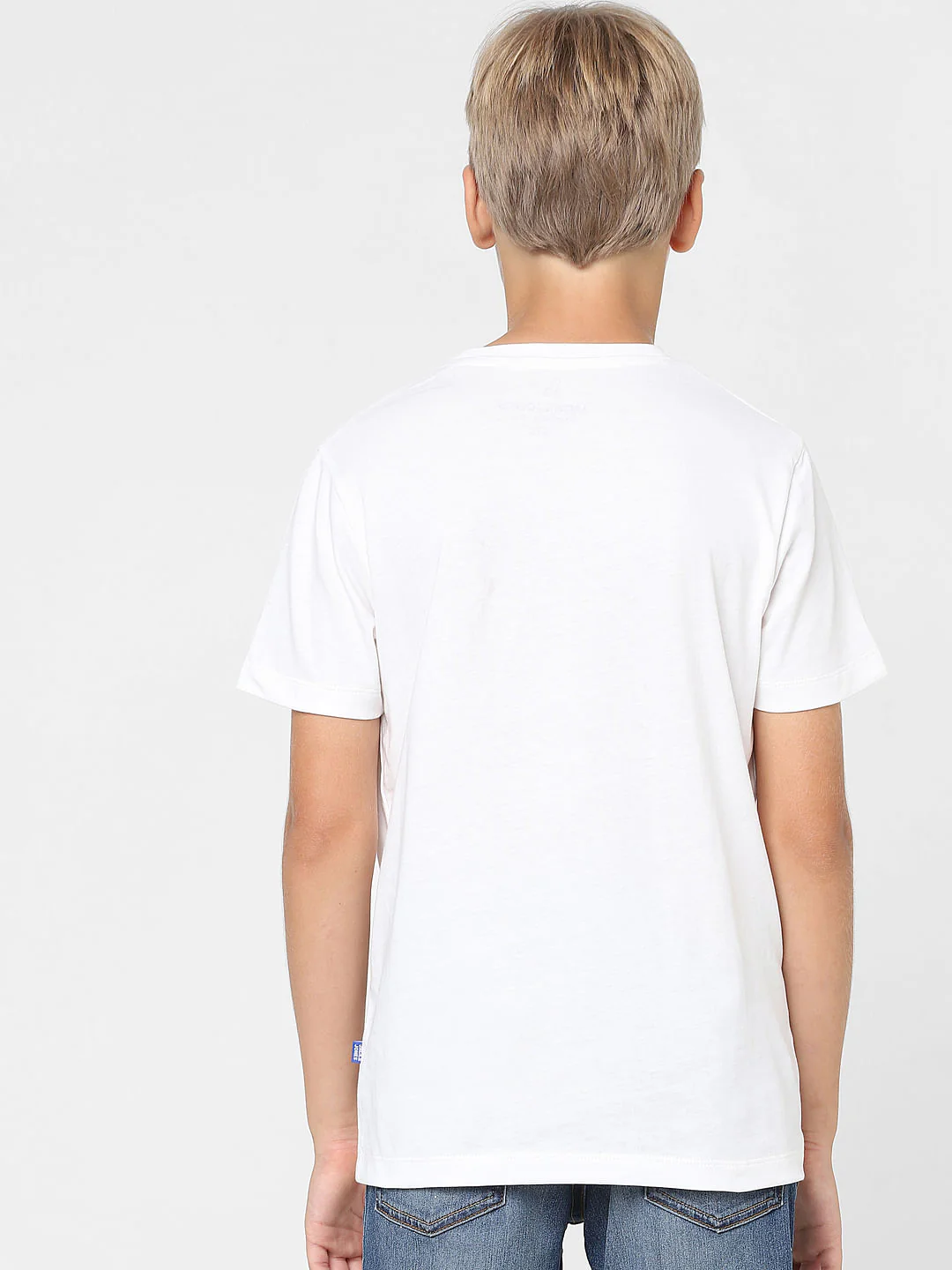 Boys White Logo Print Crew Neck T-shirt - Image 4