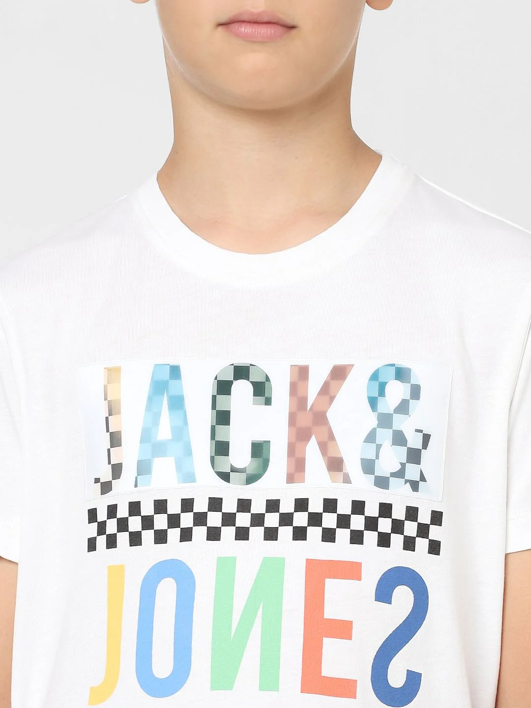 Boys White Logo Print Crew Neck T-shirt - Image 5