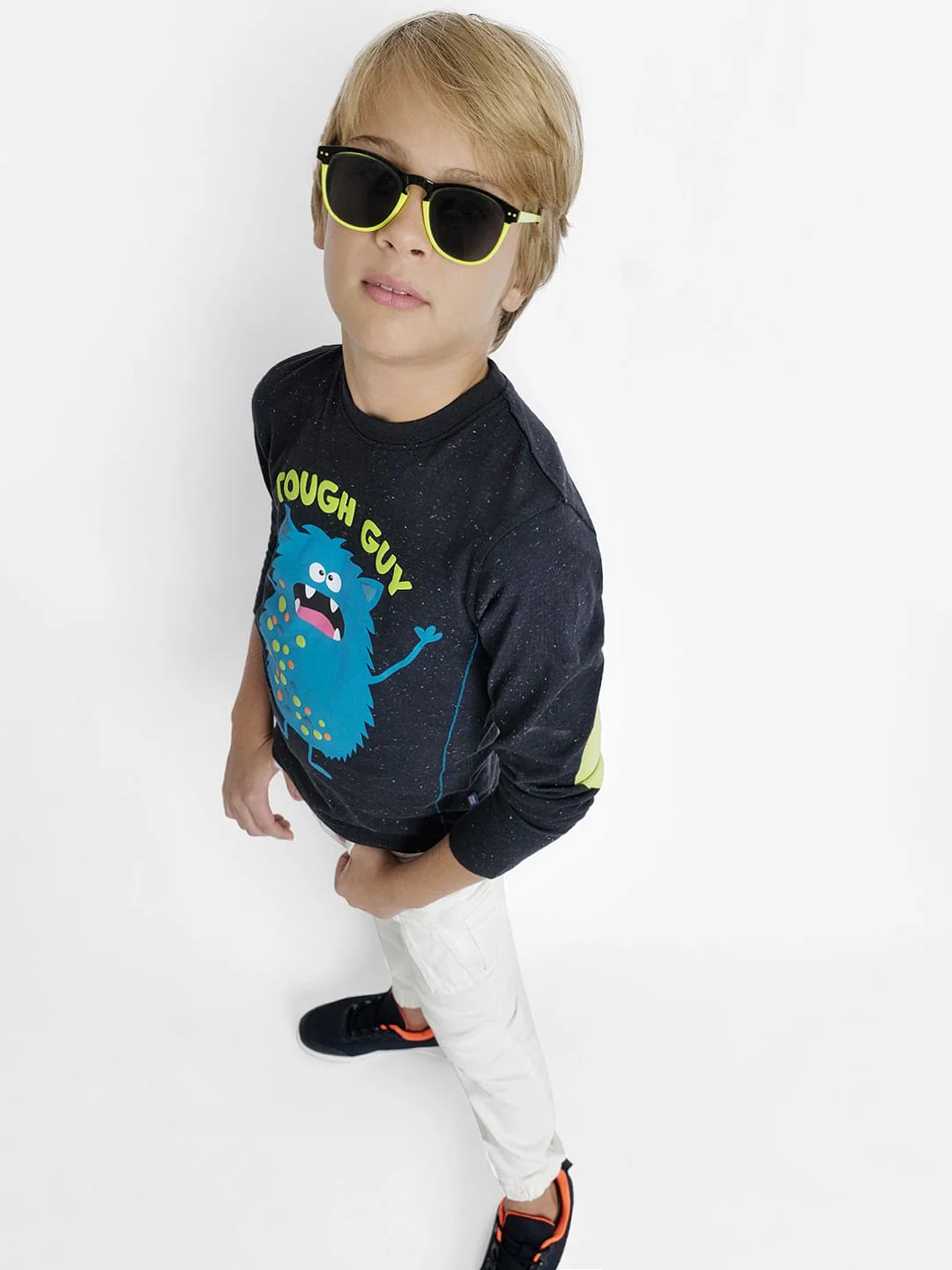 Navy Blue Monster Print T-shirt