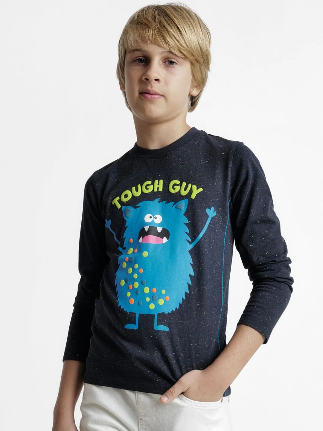 Navy Blue Monster Print T-shirt - Image 2