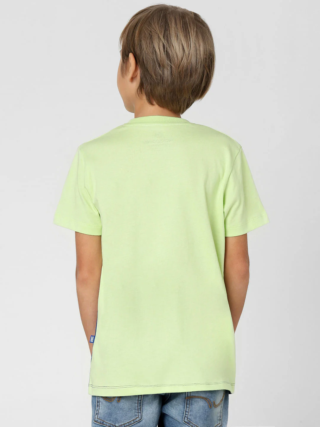 Boys Green Colourblocked Crew Neck T-shirt - Image 4