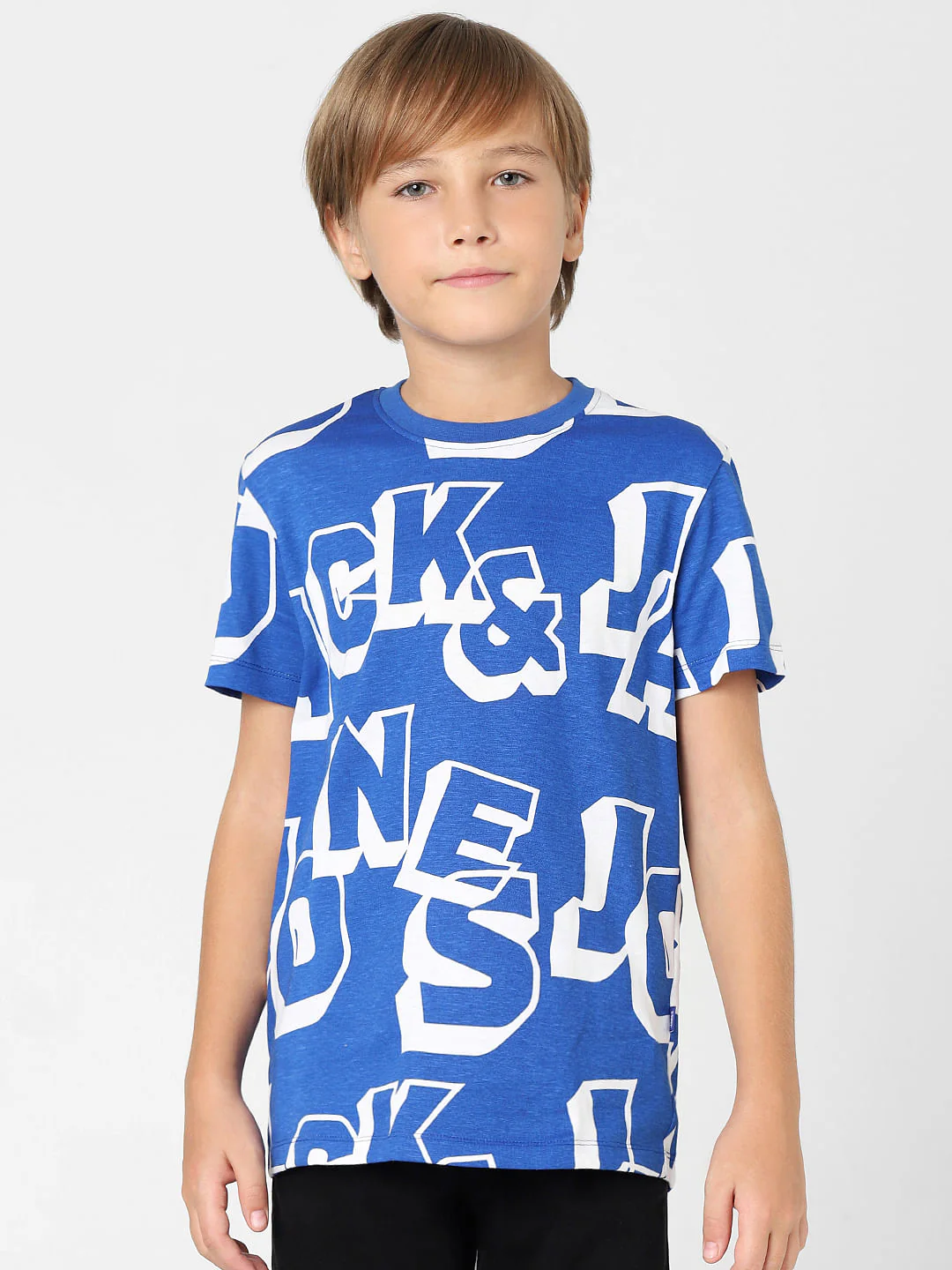Boys Blue Typographic Print Crew Neck T-shirt - Image 2
