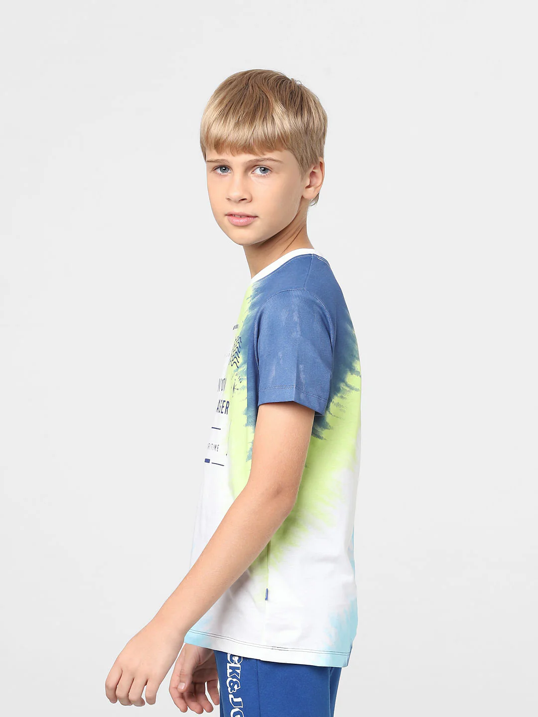 Boys White Printed Crew Neck T-shirt - Image 3