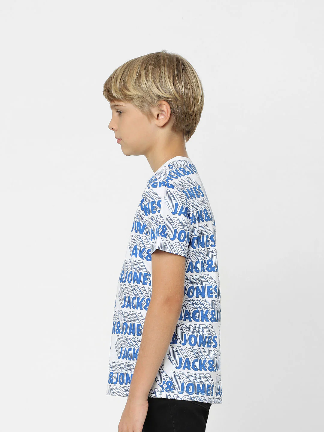 Boys White Logo Print Crew Neck T-shirt - Image 3