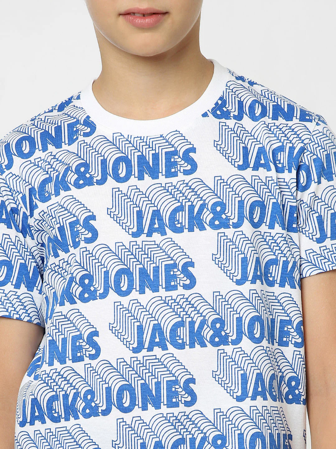 Boys White Logo Print Crew Neck T-shirt - Image 5