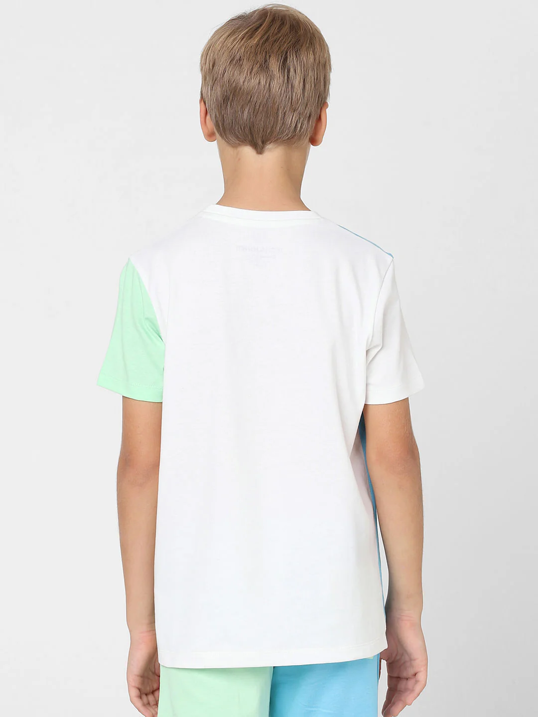 Boys White Colourblocked Crew Neck T-shirt - Image 4