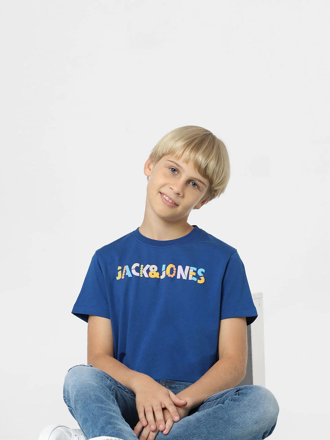 BOYS Blue Logo Print T-shirt