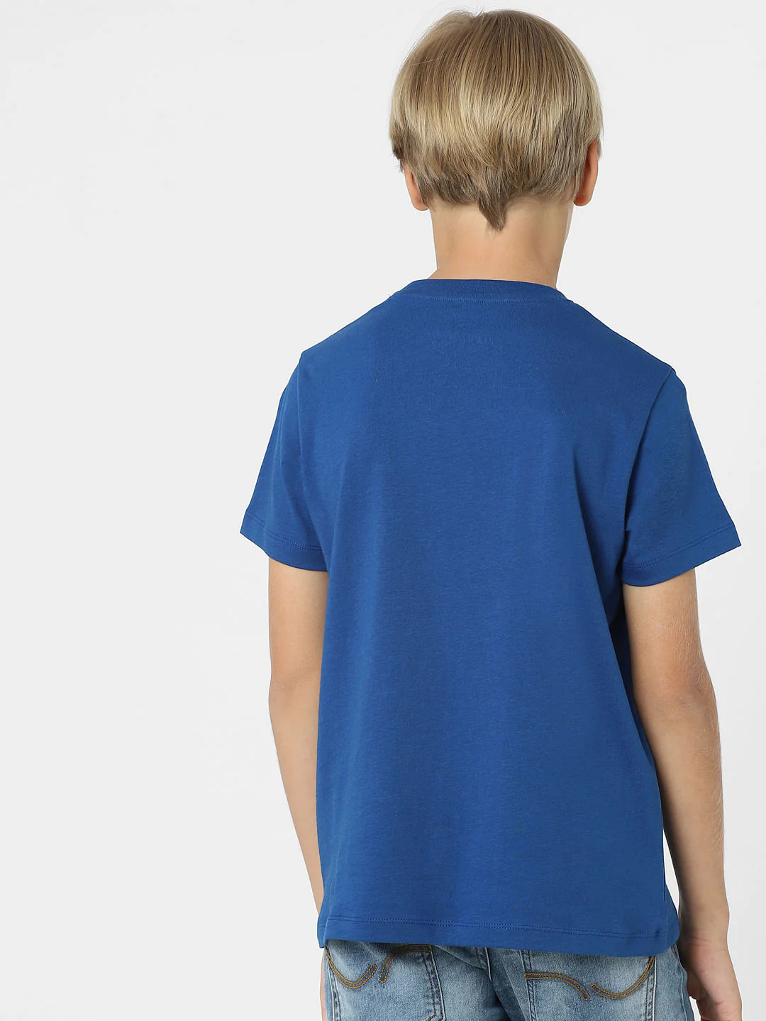 BOYS Blue Logo Print T-shirt - Image 4