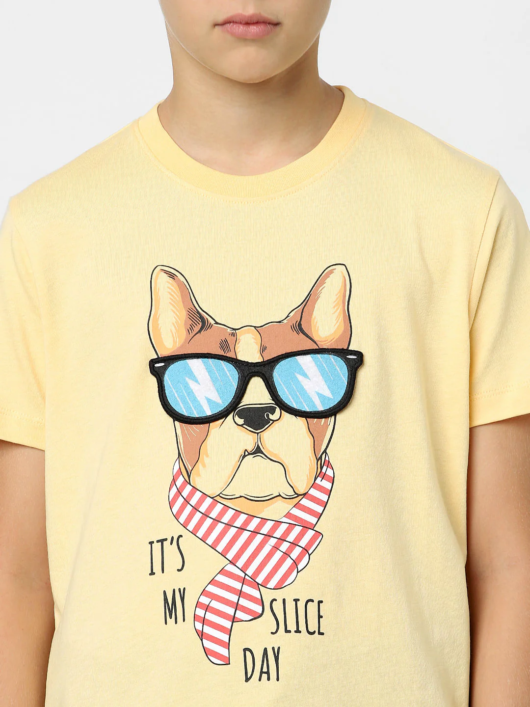 Boys Beige Printed Crew Neck T-shirt - Image 5