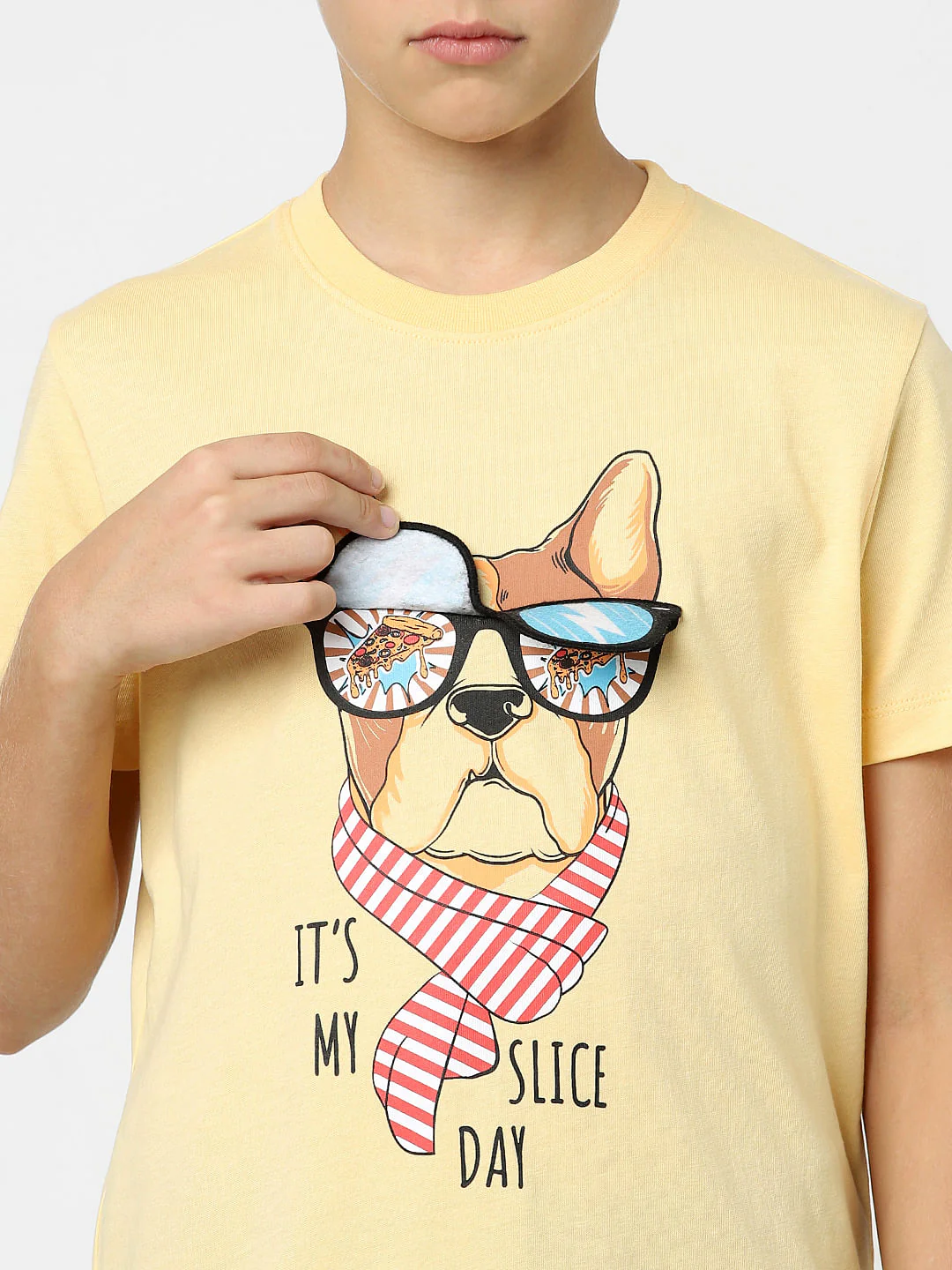 Boys Beige Printed Crew Neck T-shirt - Image 6