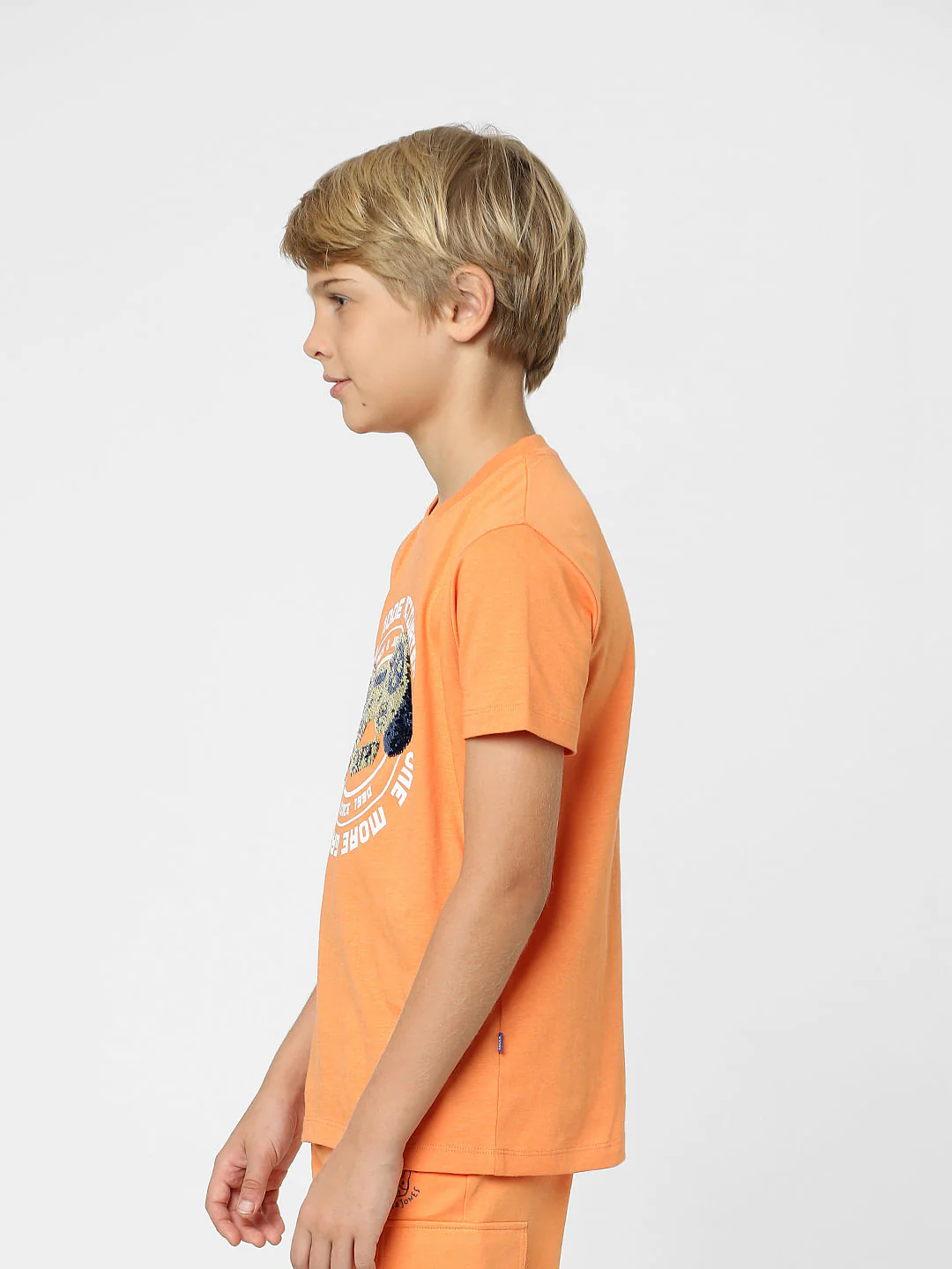 Boys Orange Graphic Print T-shirt - Image 3