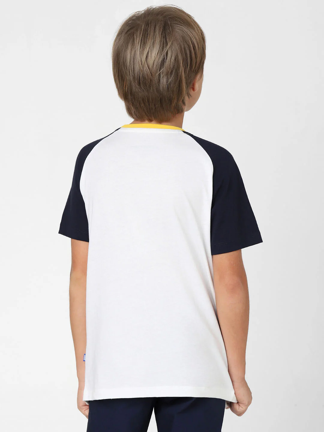 Boys White Colourblocked Crew Neck T-shirt - Image 4