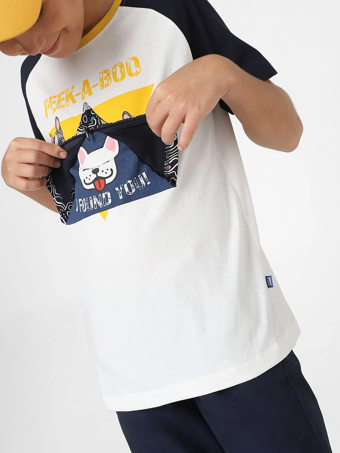 Boys White Colourblocked Crew Neck T-shirt - Image 6