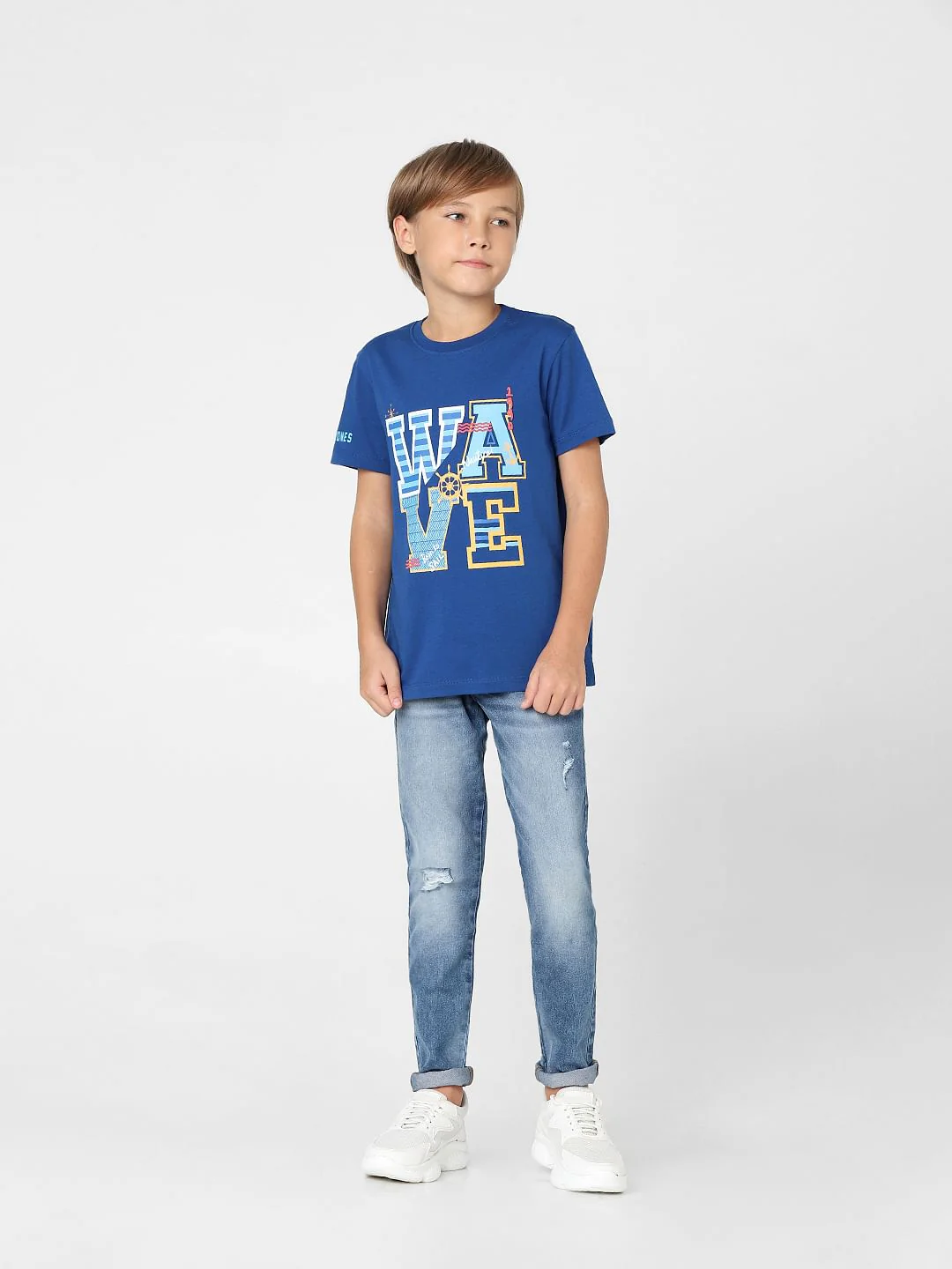 Boys Blue Graphic Print Crew Neck T-shirt - Image 6