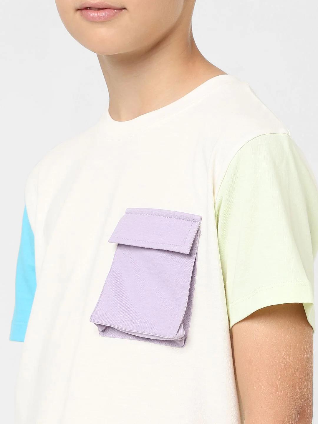Boys Beige Colourblocked Co-ord T-shirt - Image 5