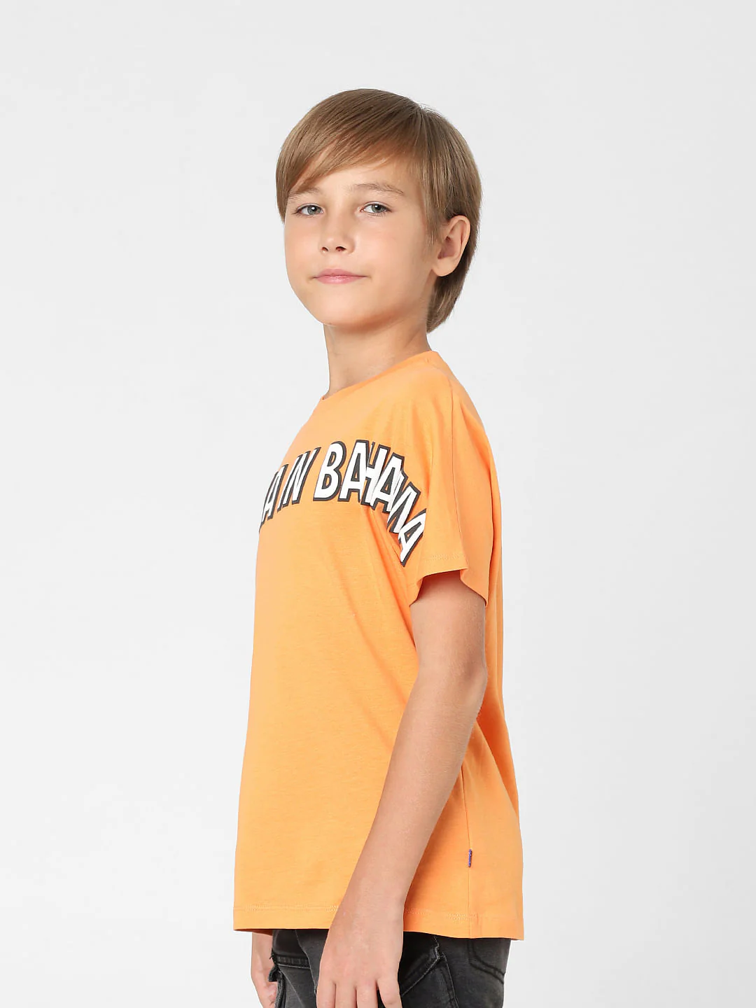 Boys Orange Crew Neck T-shirt - Image 3