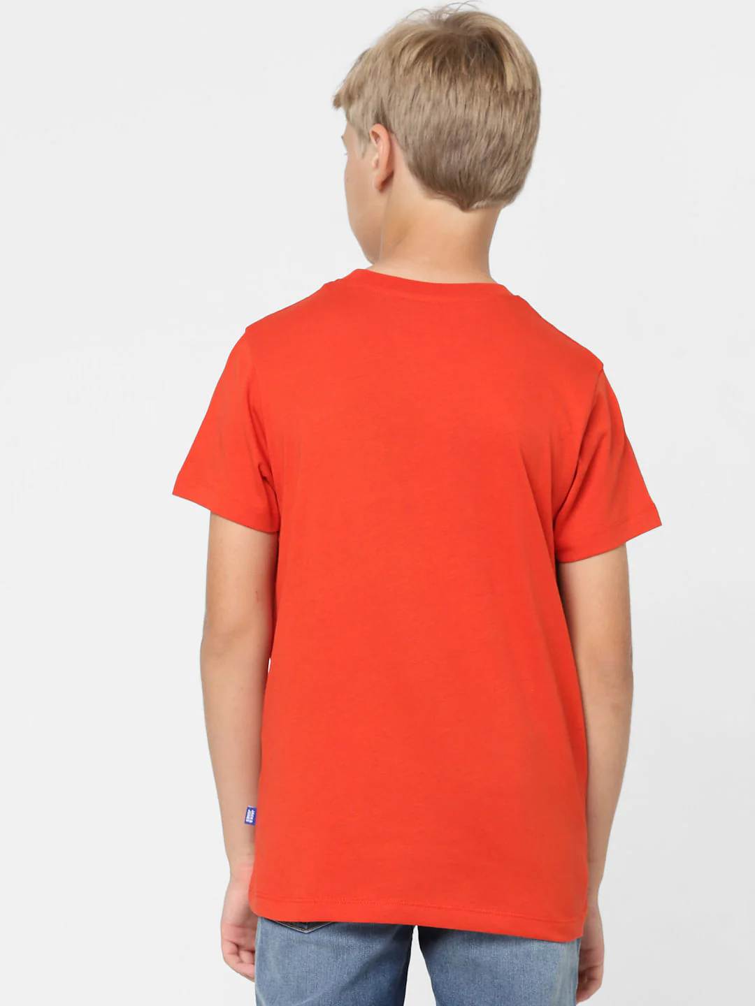Boys Red Logo Print Crew Neck T-shirt - Image 4