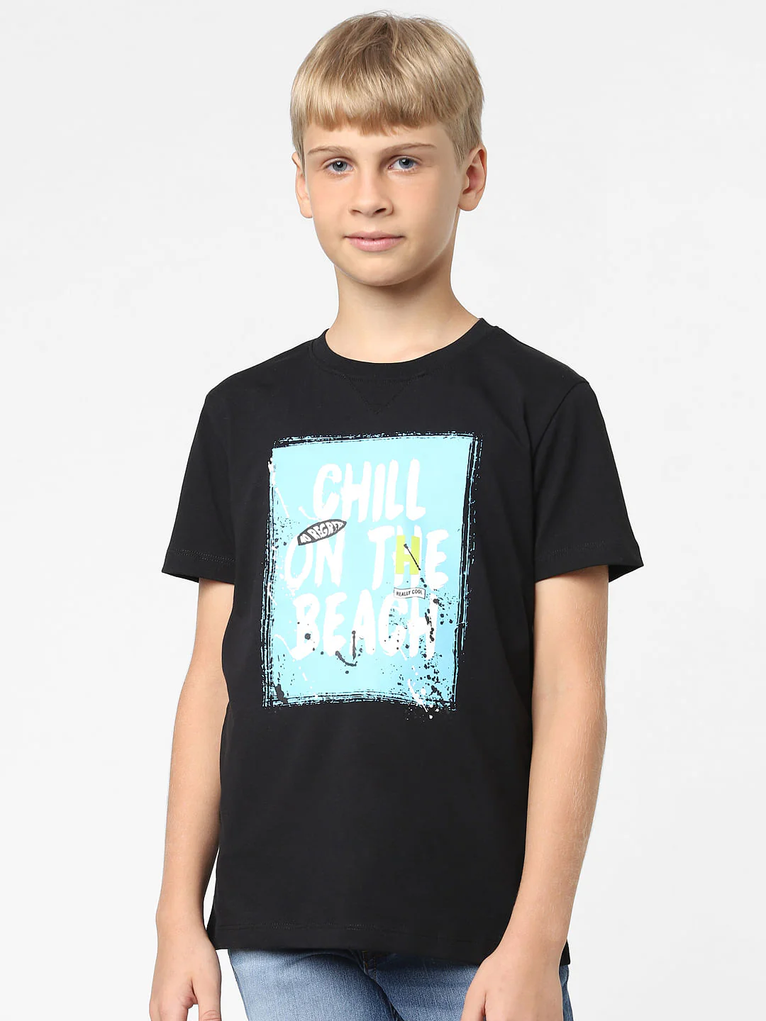 Boys Black Graphic Print T-shirt - Image 2