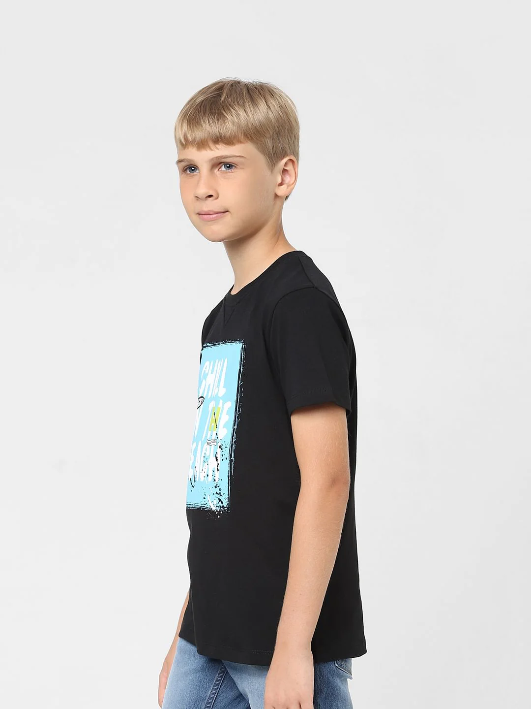 Boys Black Graphic Print T-shirt - Image 3