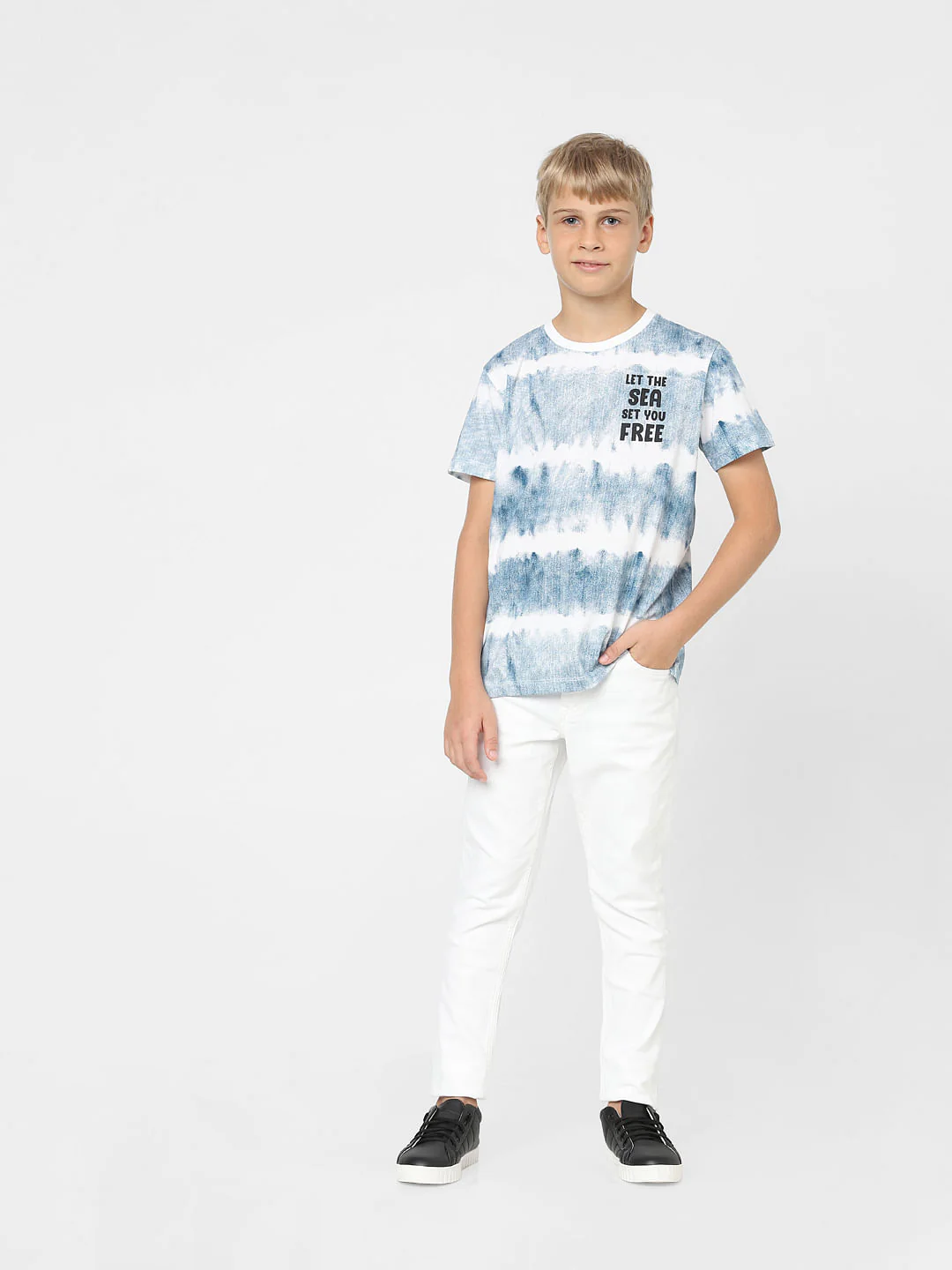 Boys Blue Graphic Print T-shirt - Image 6