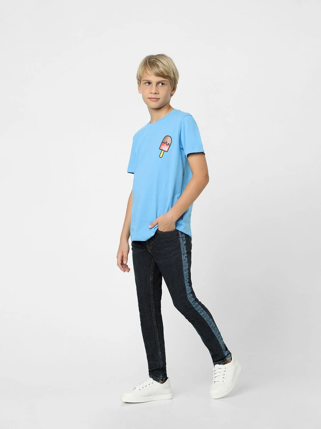 Boys Blue Crew Neck T-shirt - Image 6