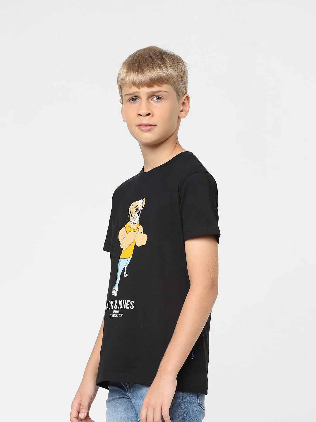 Boys Black Graphic Print T-shirt - Image 3