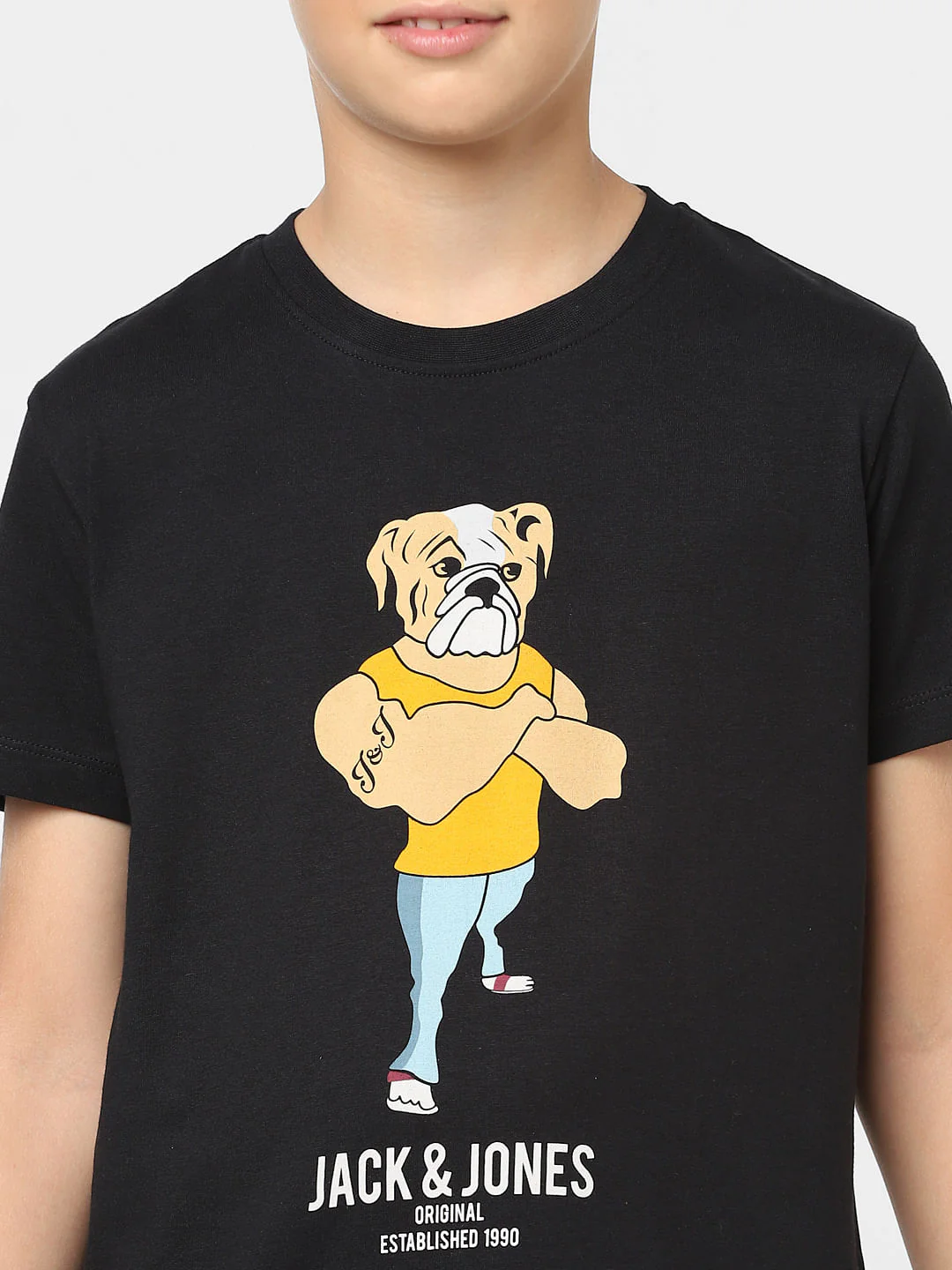 Boys Black Graphic Print T-shirt - Image 5